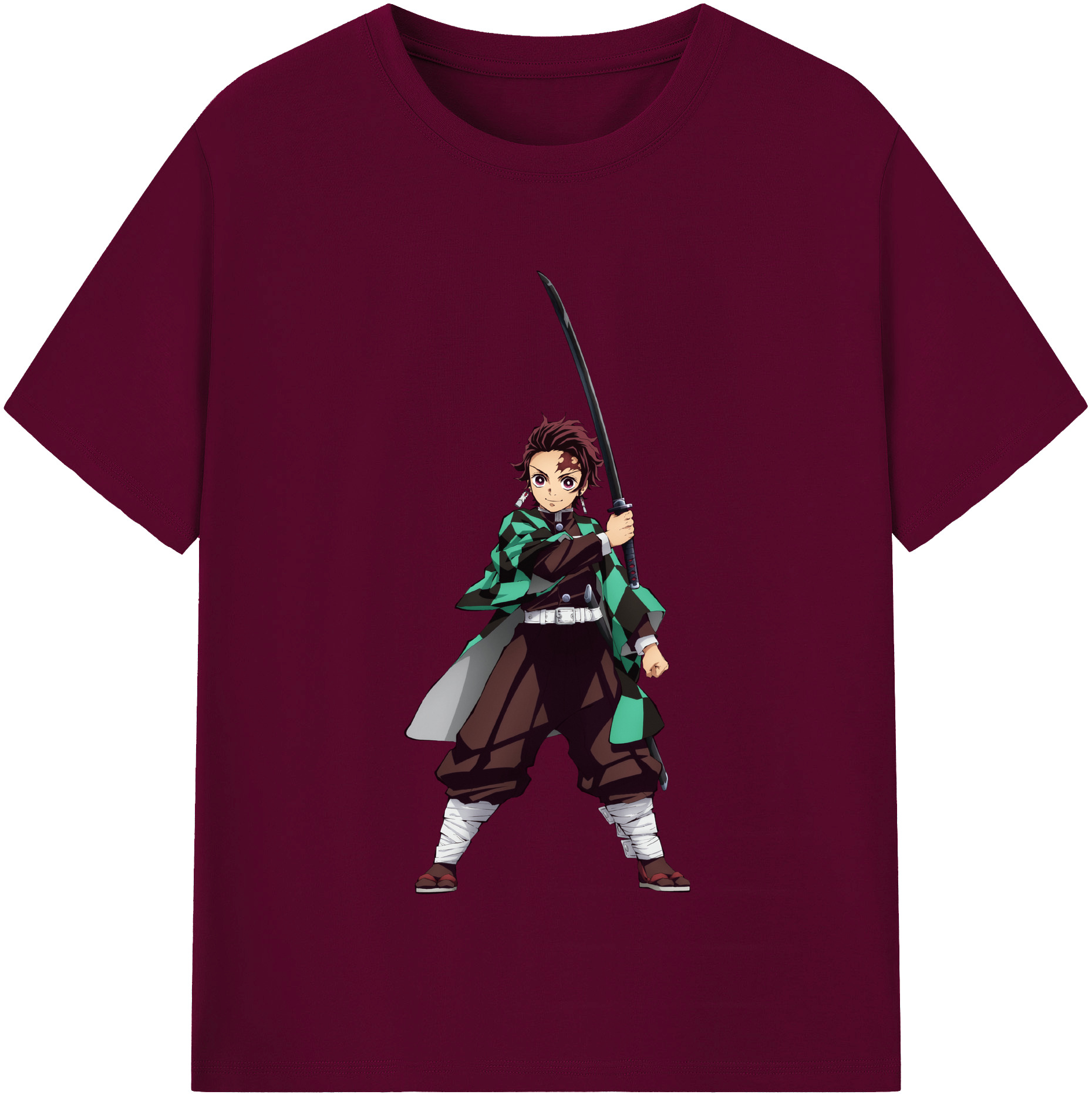 （画像用） 鬼滅の刃 竈門 炭治郎／かまど たんじろう Kamado Tanjirou レディースカジュアルプリントTシャツ（綿100％）